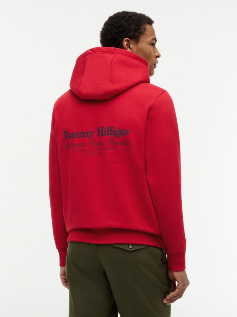 Red Back Graphic Relaxed Terry Hoody  Men