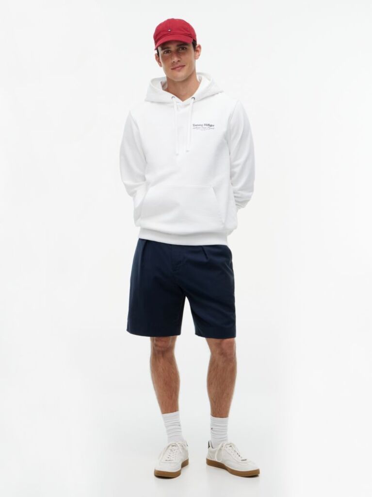 White Back Graphic Relaxed Terry Hoody  Men