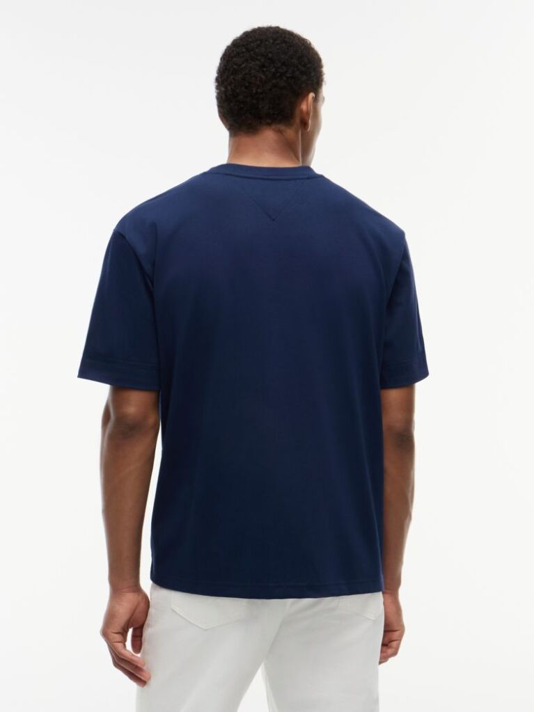 Blue Mixed Texture T-Shirt  Men
