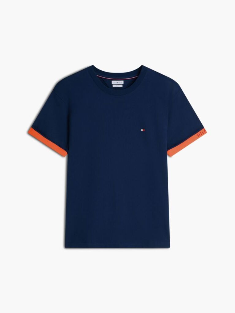Blue Mixed Texture T-Shirt  Men
