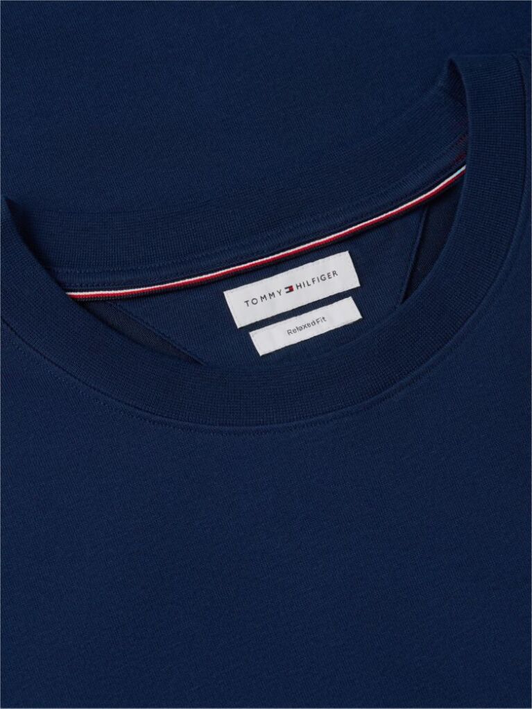 Blue Mixed Texture T-Shirt  Men