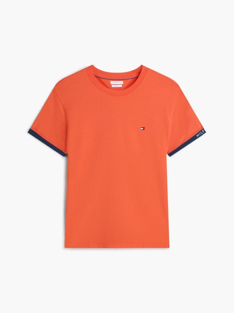 Orange Mixed Texture T-Shirt  Men
