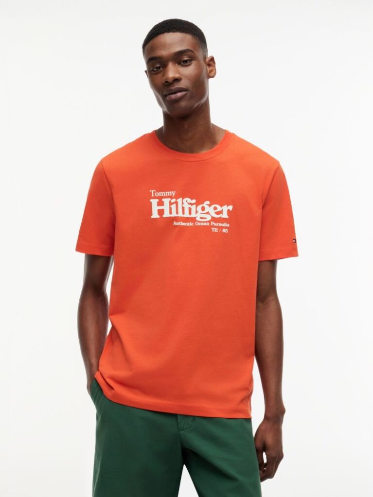 Orange Logo Graphic Jersey T-Shirt  Men