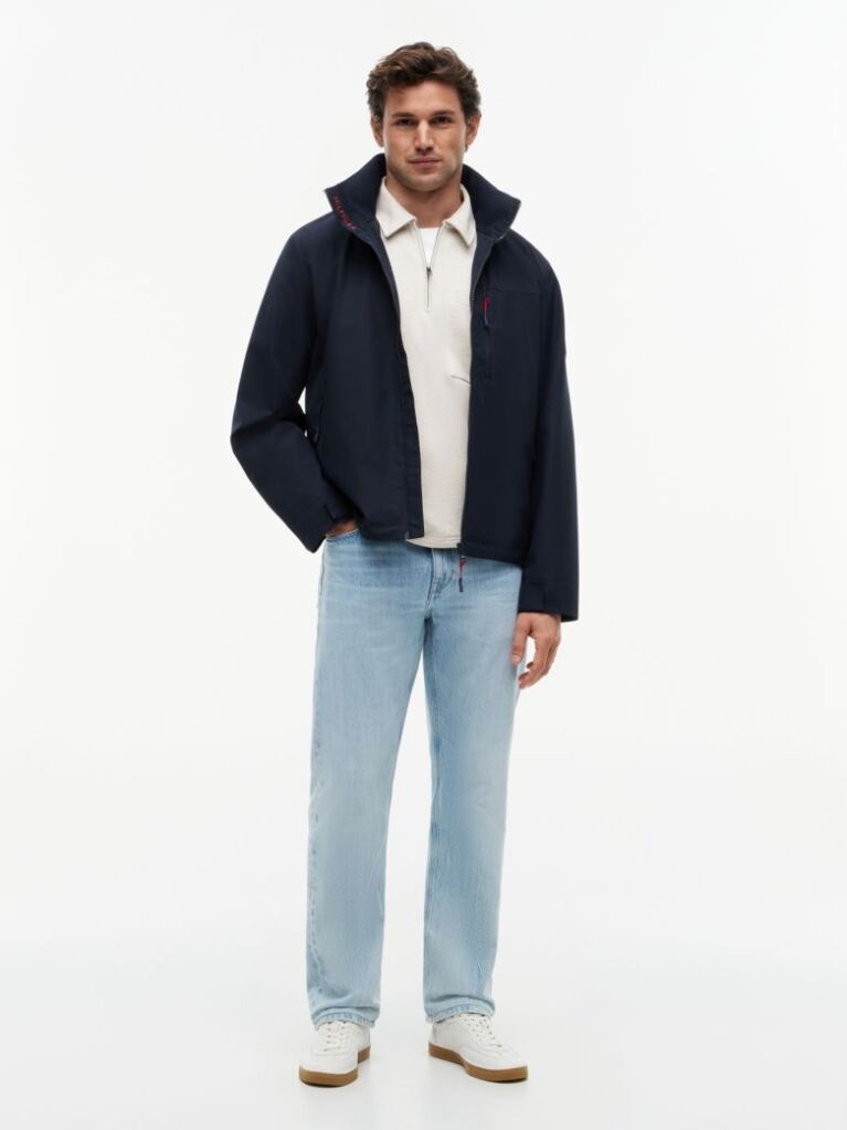Blue Logo Collar Zip-Thru Jacket  Men