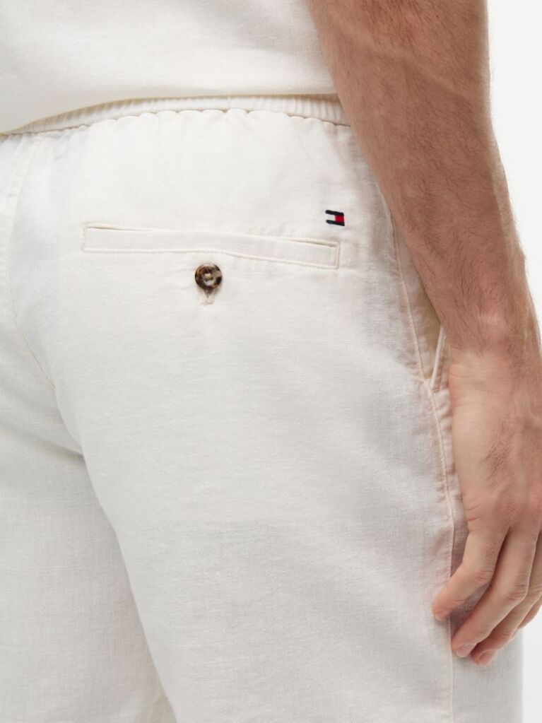Beige Dover Linen Blend 8" Inseam Chino Shorts  Men
