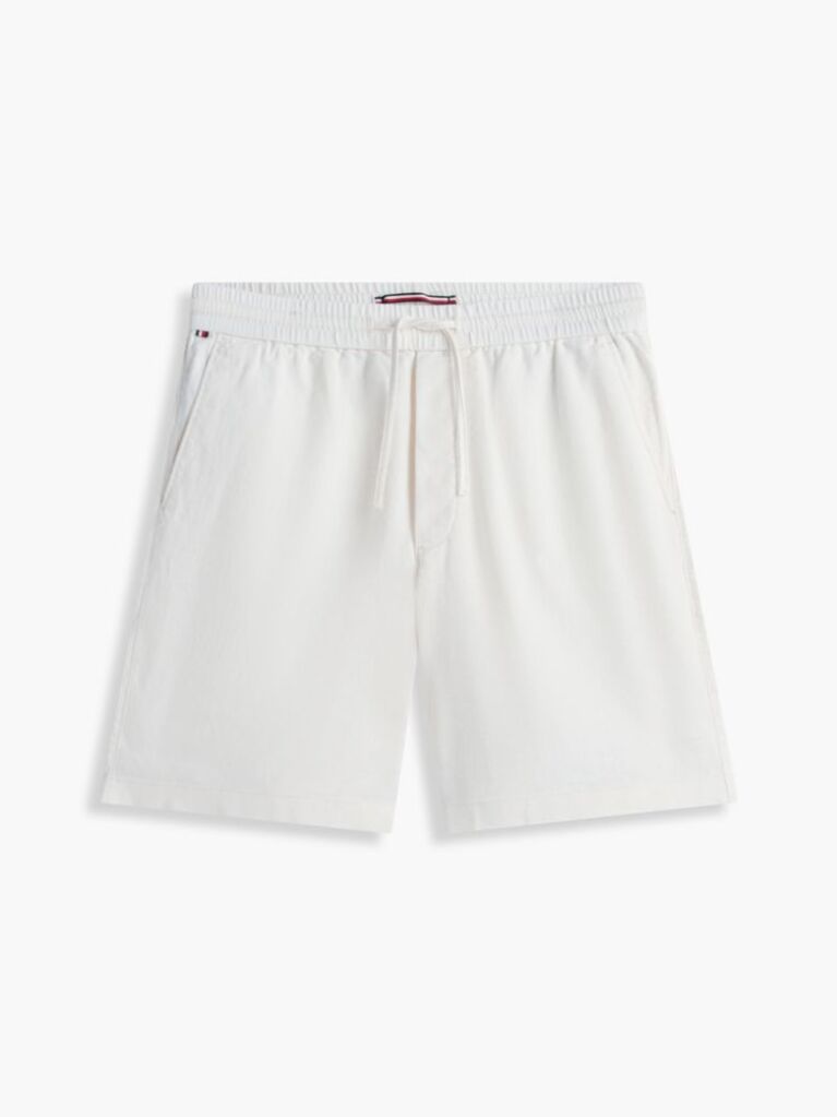 Beige Dover Linen Blend 8" Inseam Chino Shorts  Men