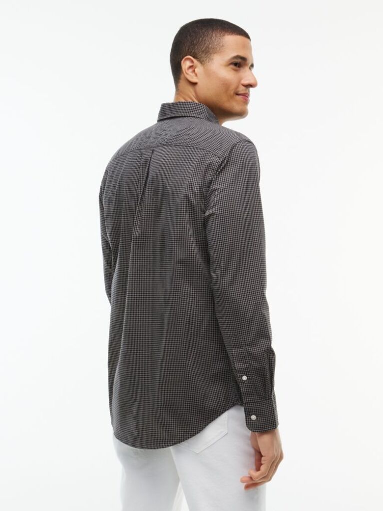 Grey Regular Fit Flex Gingham Shirt  Men