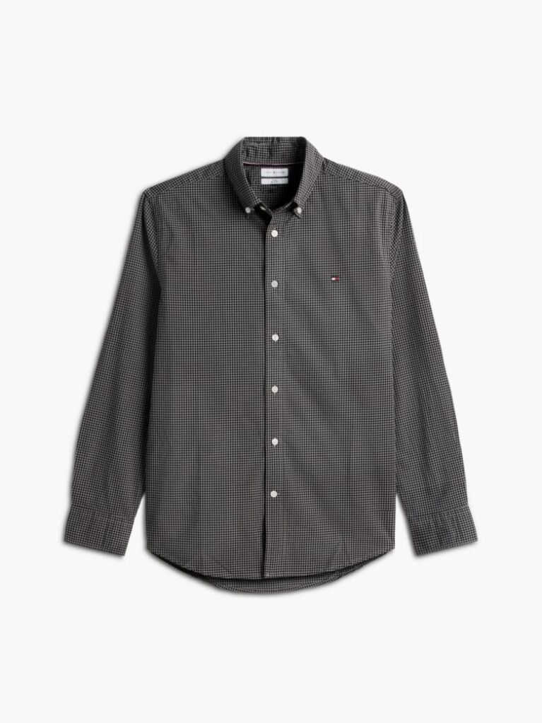 Grey Regular Fit Flex Gingham Shirt  Men