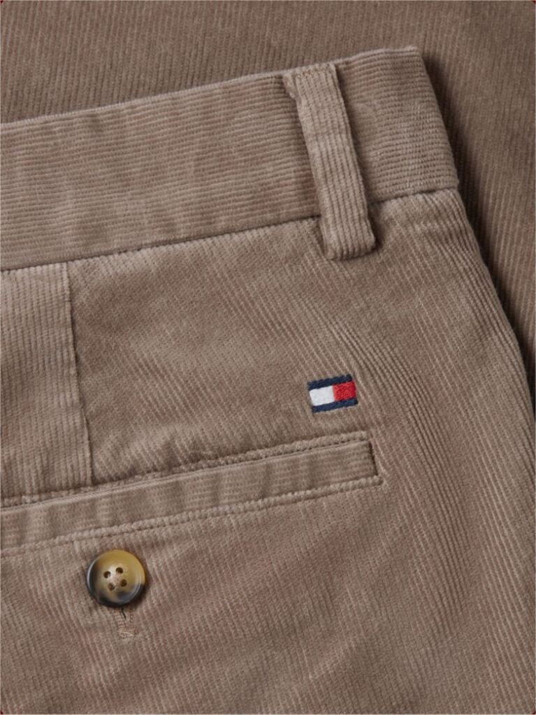 Beige Denton Slim Straight Fine Corduroy Chinos  Men