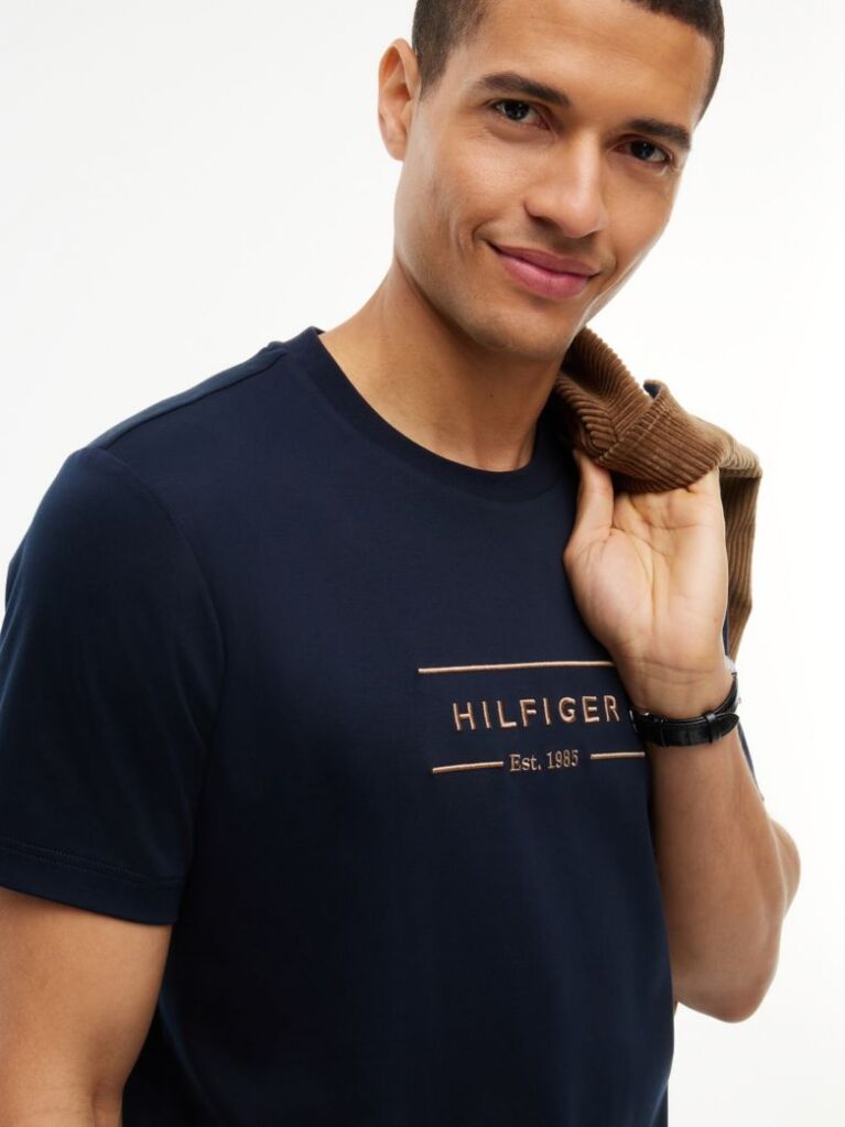 Blue Logo Interlock Knit T-Shirt  Men
