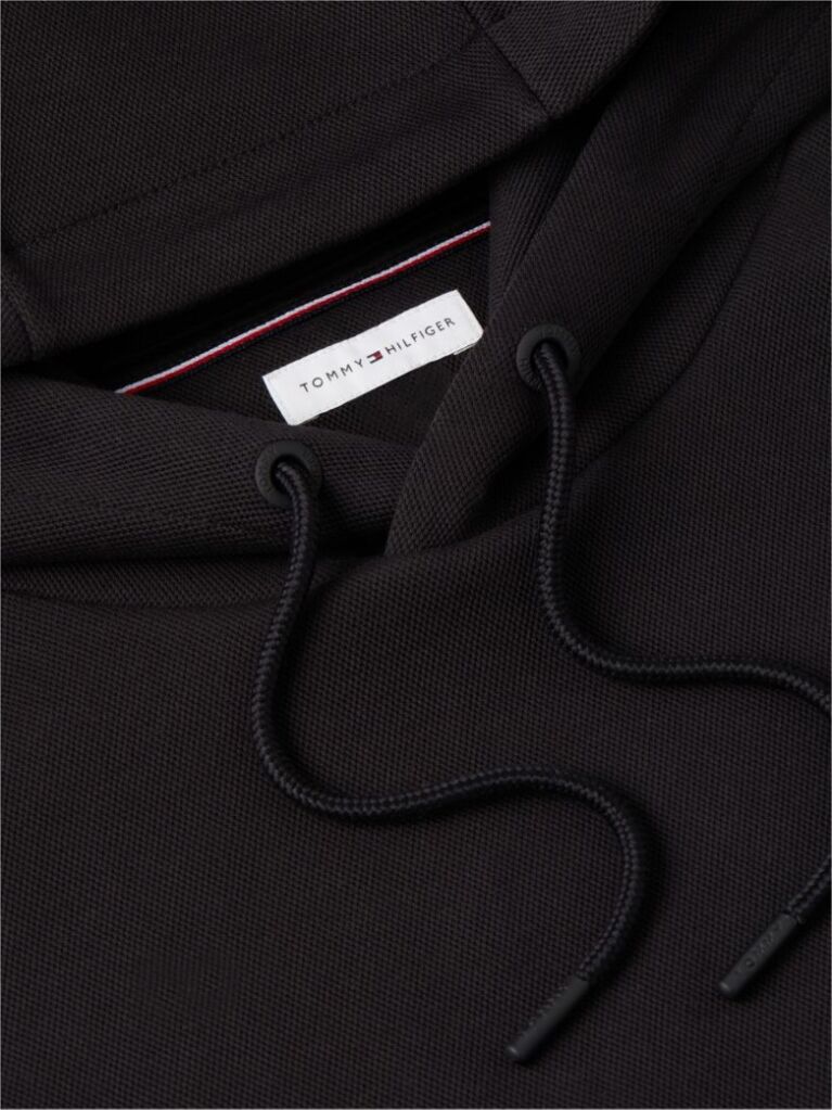 Black Varsity Logo Contrast Stripe Hoody  Men