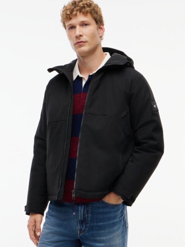 Black Performance Tech Water Repellent Padded Jacket  Men