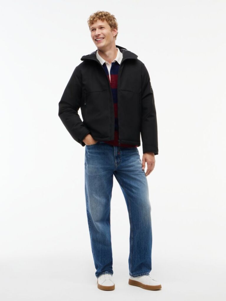 Black Performance Tech Water Repellent Padded Jacket  Men