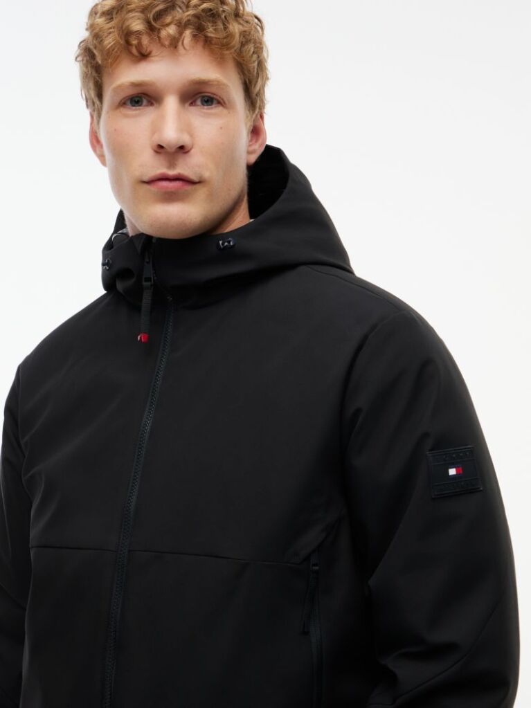 Black Performance Tech Water Repellent Padded Jacket  Men