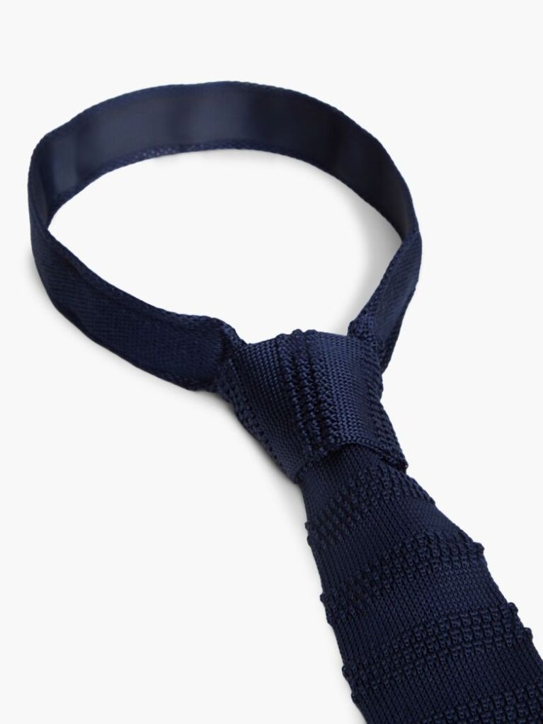 Blue New York Label Pure Silk Knit Tie  Men