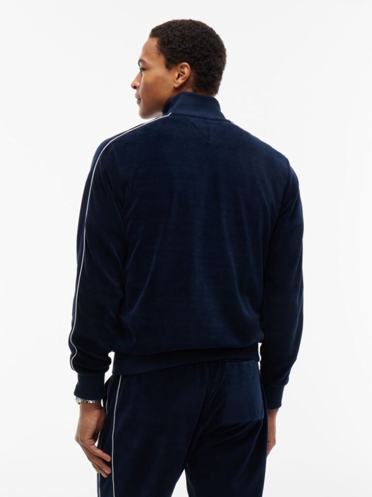Blue Crest Velour Track Top  Men