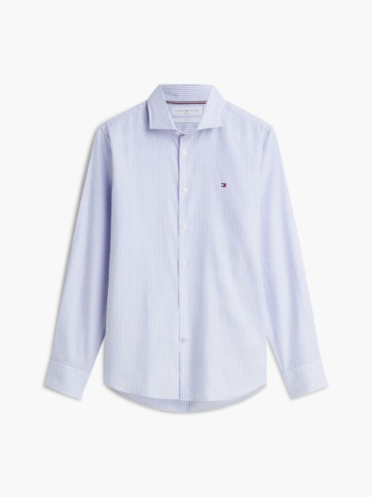 Blue Slim Fit Oxford Stripe Shirt  Men