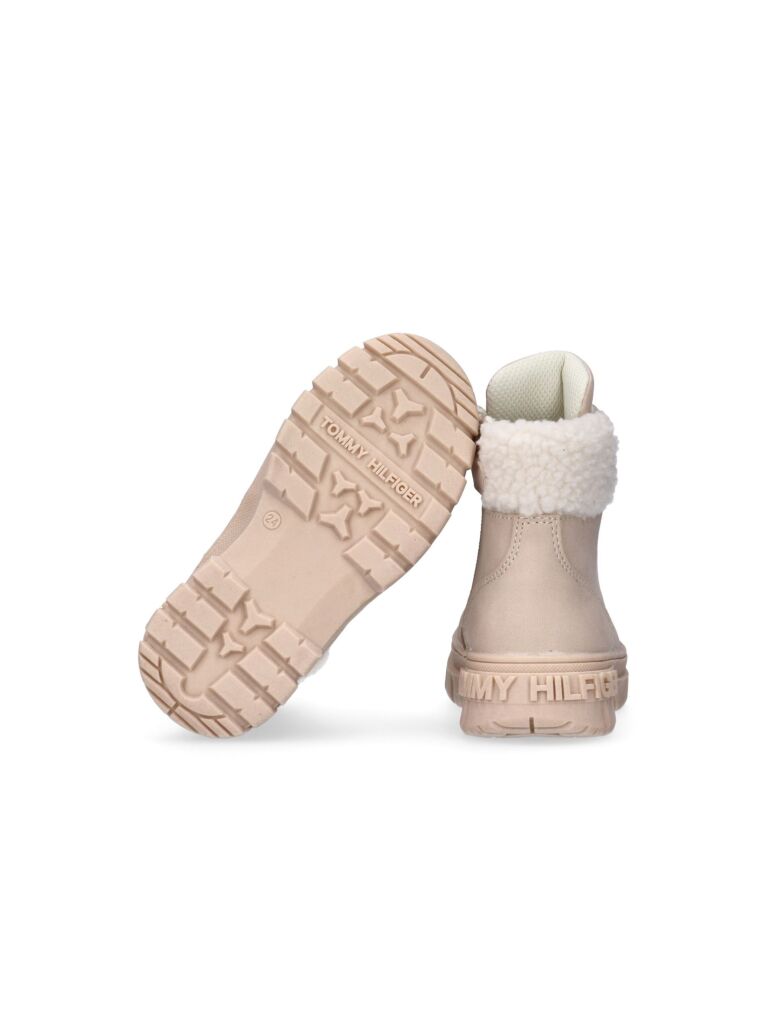 Beige Lace-Up Boots  Girls