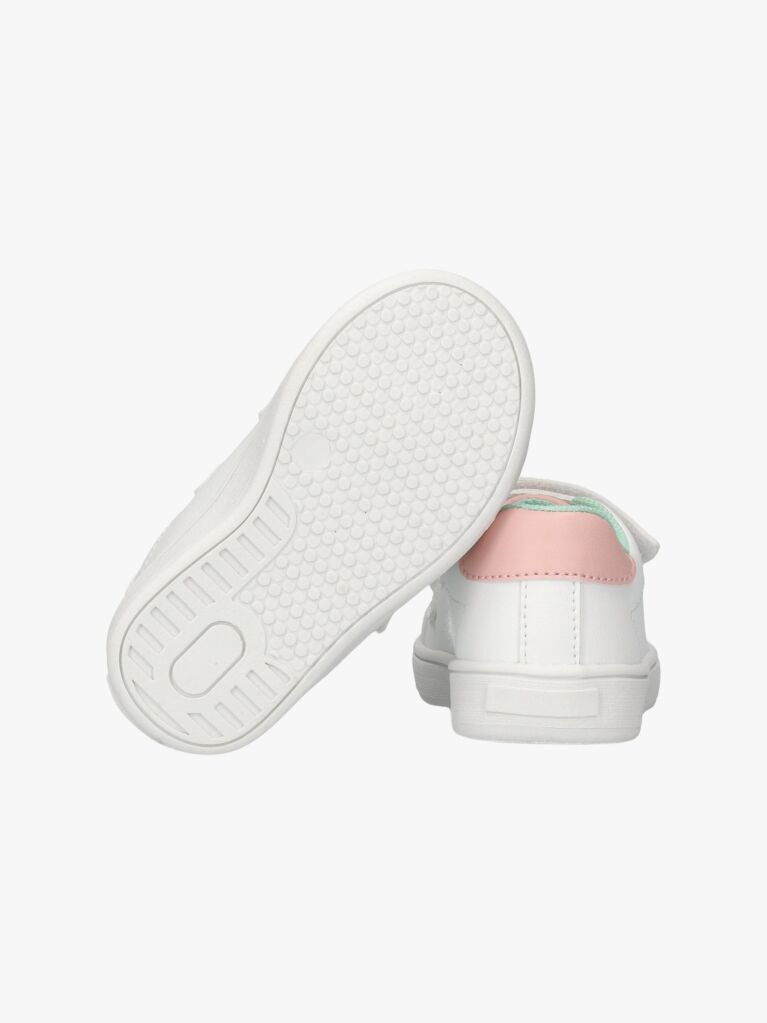 White Hook And Loop Sneakers  Girls