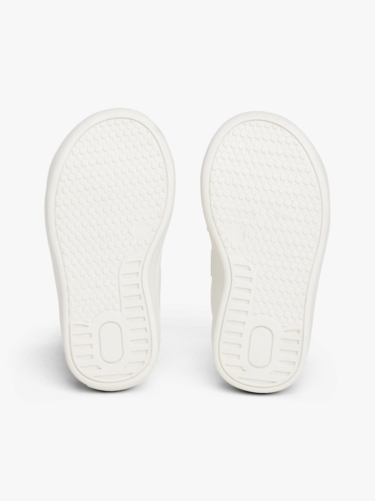 White Glitter Flag Hook And Loop Trainers  Girls