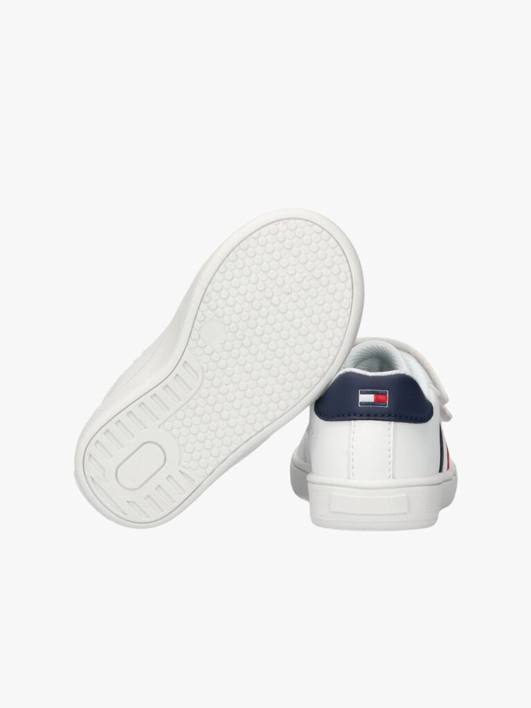 White Flag Hook And Loop Sneakers  Kids Unisex
