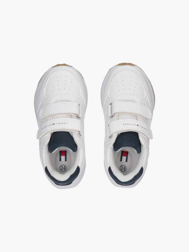 White Hook And Loop Sneakers  Kids Unisex