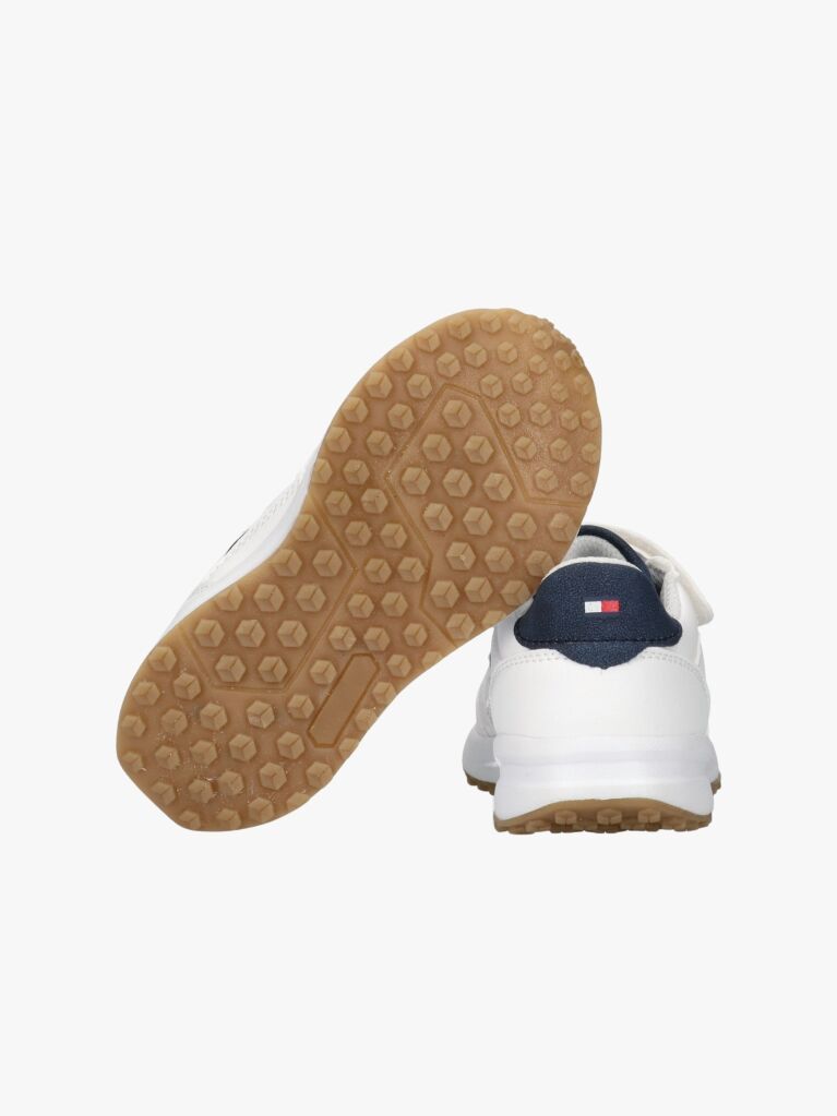 White Hook And Loop Sneakers  Kids Unisex