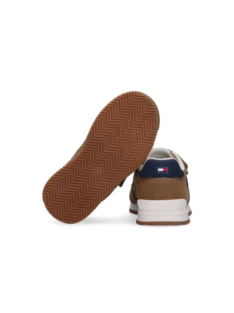 Brown Low Cut Velcro Sneaker  Kids Unisex
