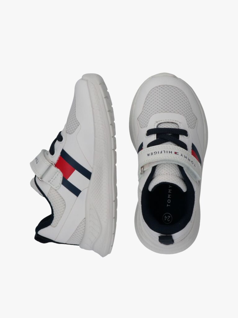 White Flag Mesh Hook And Loop Sneakers  Kids Unisex