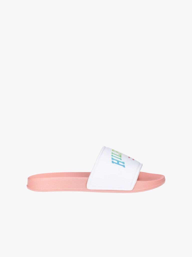 Multi Logo Print Pool Slides  Girls