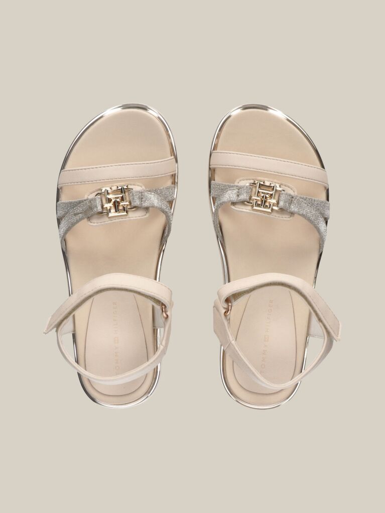 Beige Velcro TH Sandal  Girls