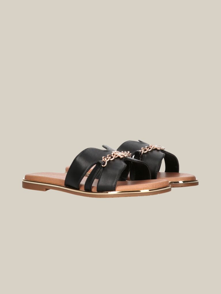 Black Chain Mules   Girls