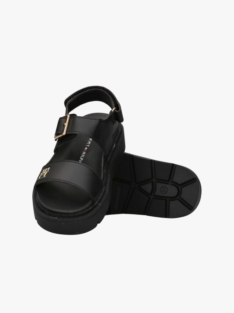 Black TH Monogram Plaque Sandals  Girls