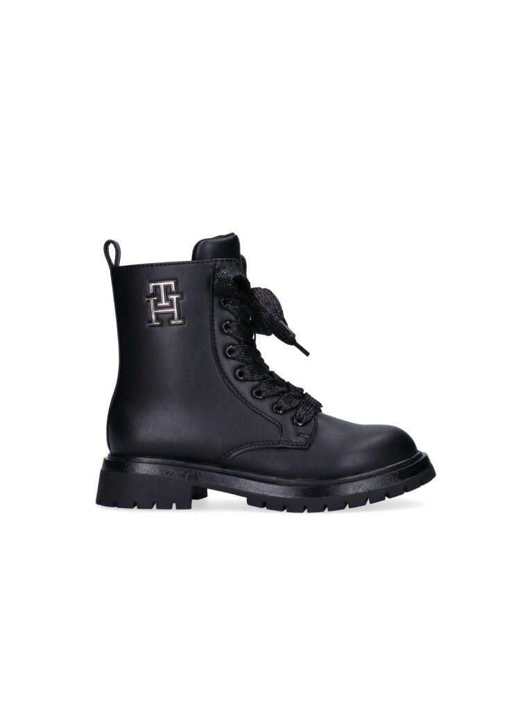 Black Lace-Up Ankle Boots  Girls