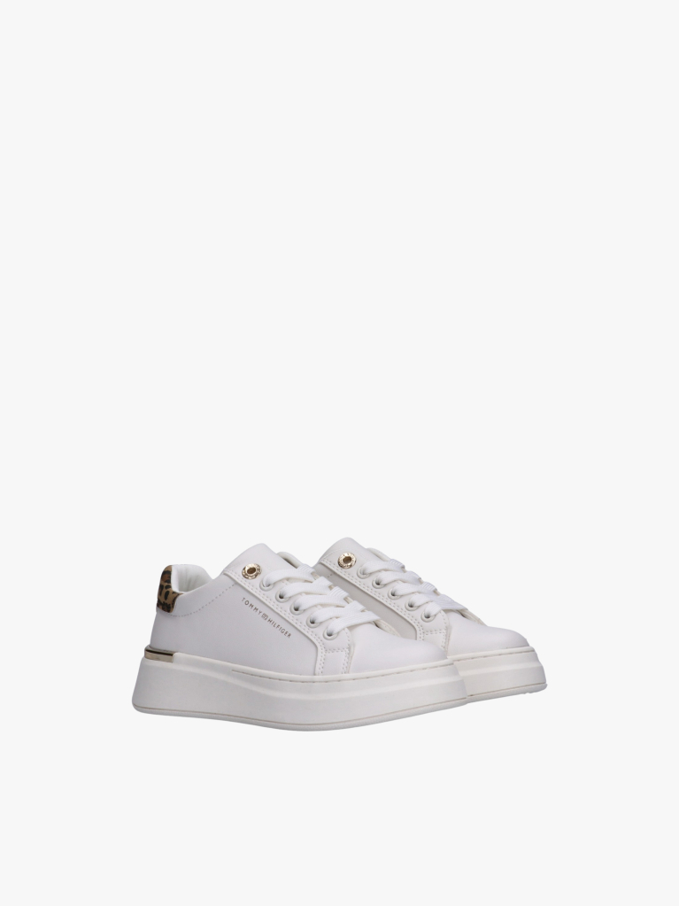 White Lace-Up Sneakers  Girls