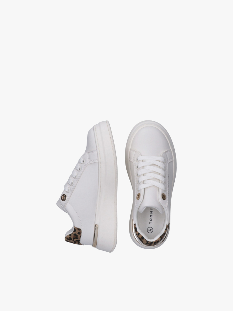 White Lace-Up Sneakers  Girls