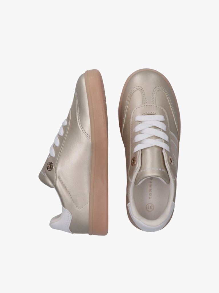 Gold Tonal Flag Sneakers  Girls