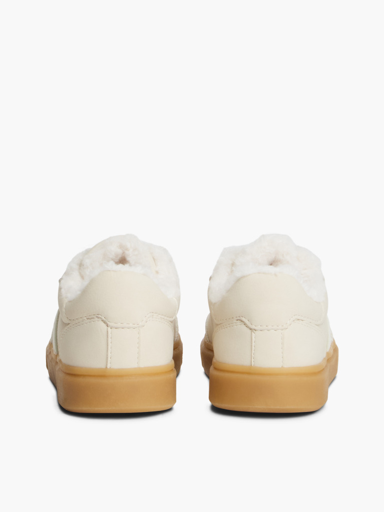 Beige Teddy Lined Lace-Up Sneakers  Girls