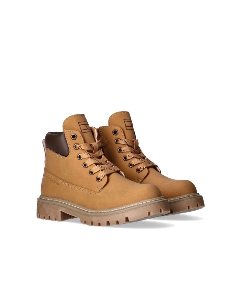 Yellow Cleat Debossed Ankle Boots  Kids Unisex