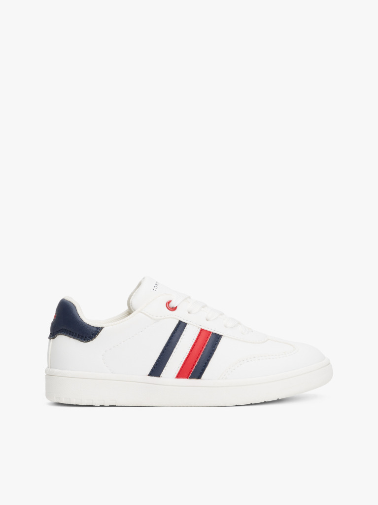 White Flag Contrast Heel Sneakers  Kids Unisex