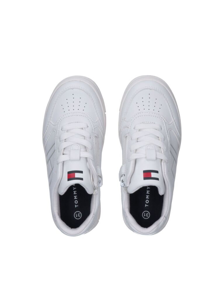 White Low-Cut Lace Up Sneakers  Kids Unisex
