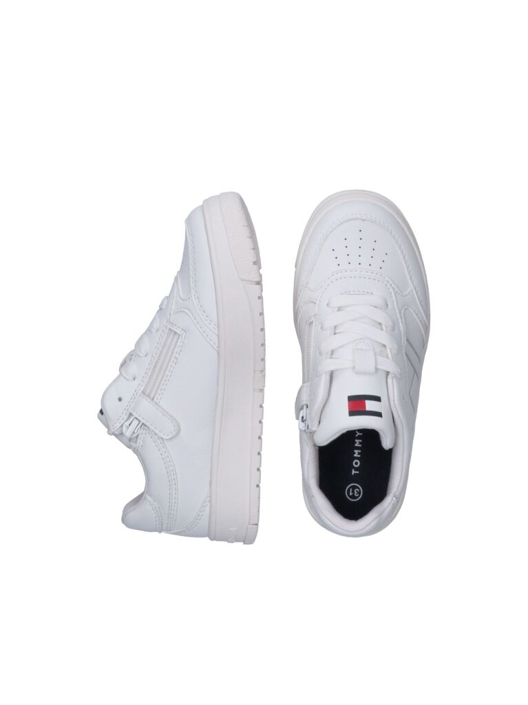 White Low-Cut Lace Up Sneakers  Kids Unisex