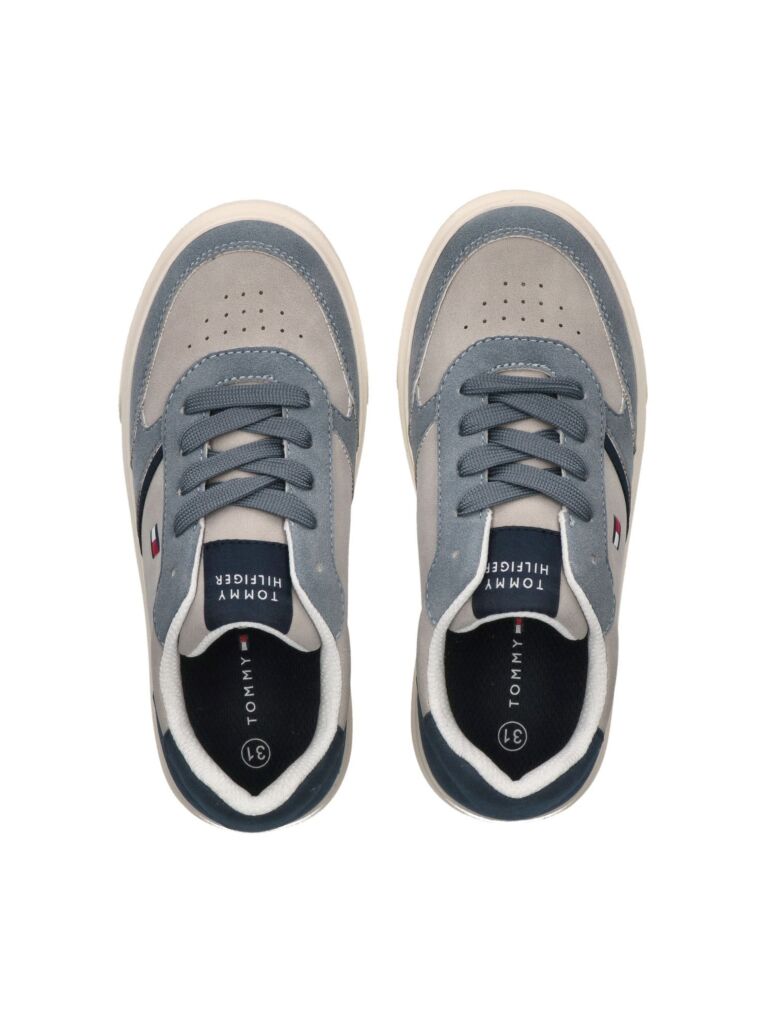 Multi Contrast Heel Lace Up Sneakers  Kids Unisex