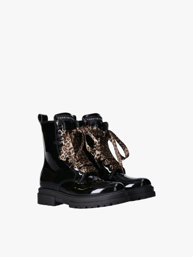 Black Lace-Up Ankle Boots  Girls