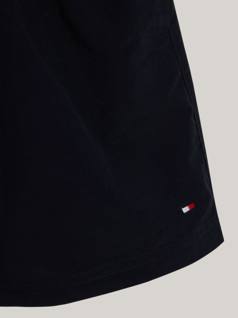 Blue Essential Flag Embroidery Mid Length Swim Shorts  Boys