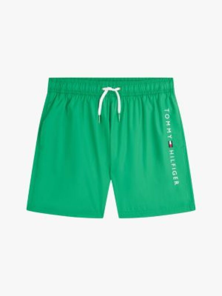 Green Original Logo Mid Length Swim Shorts  Boys