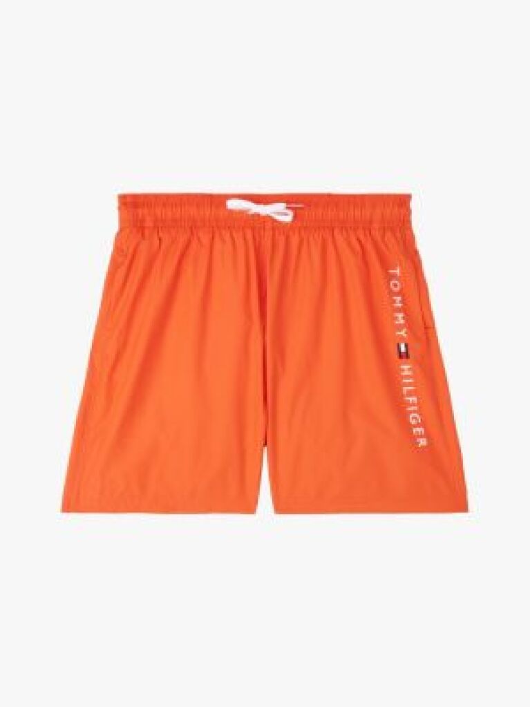 Orange Original Logo Mid Length Swim Shorts  Boys