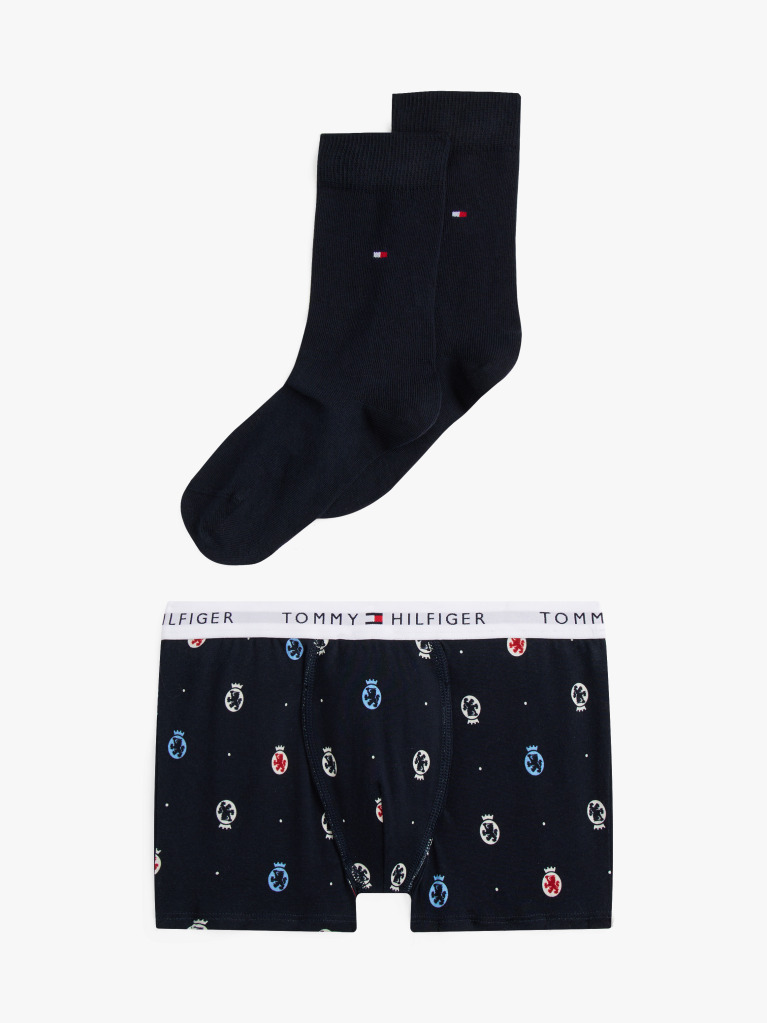 Multi Signature Print Trunks And Socks Gift Box  Boys