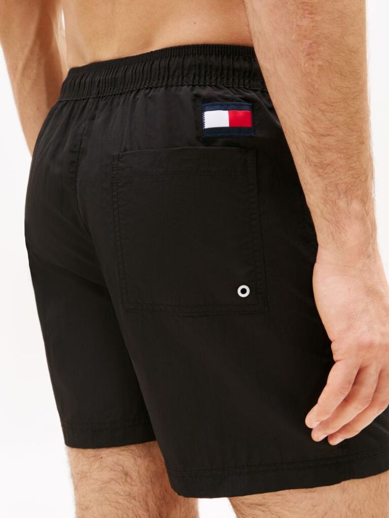 Black Flag Mid Length Drawstring Swim Shorts  Men