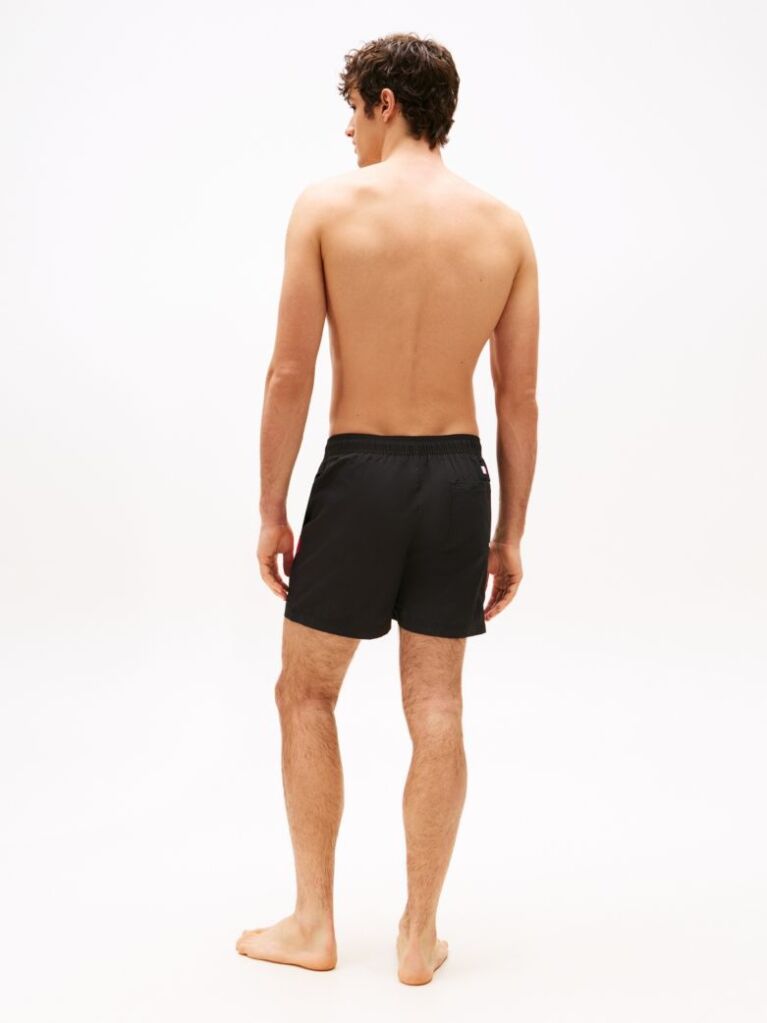 Black Flag Mid Length Drawstring Swim Shorts  Men